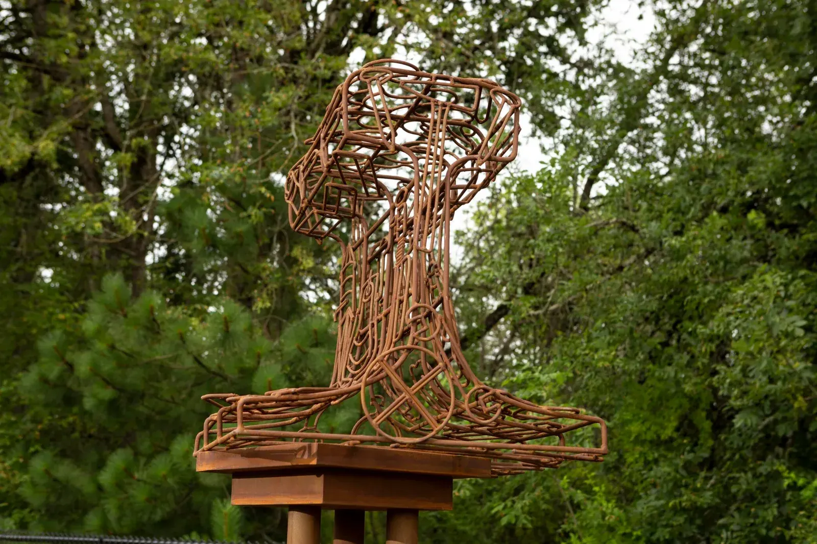 Side view of Advance, showing the head, narrow web and broad foot of the open steel rail profile.