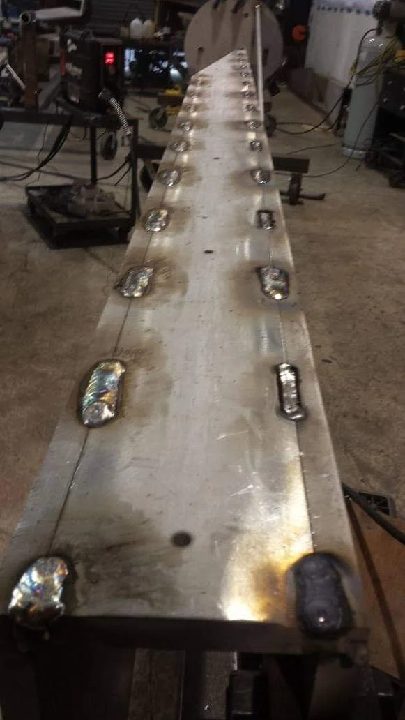The inside face and metal attachment points.